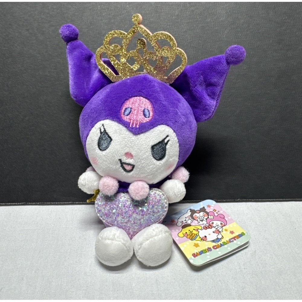 Nwt 2021 Sanrio smiles Kuromi Anime Mascot Doll Chain Plush Purple Queen
